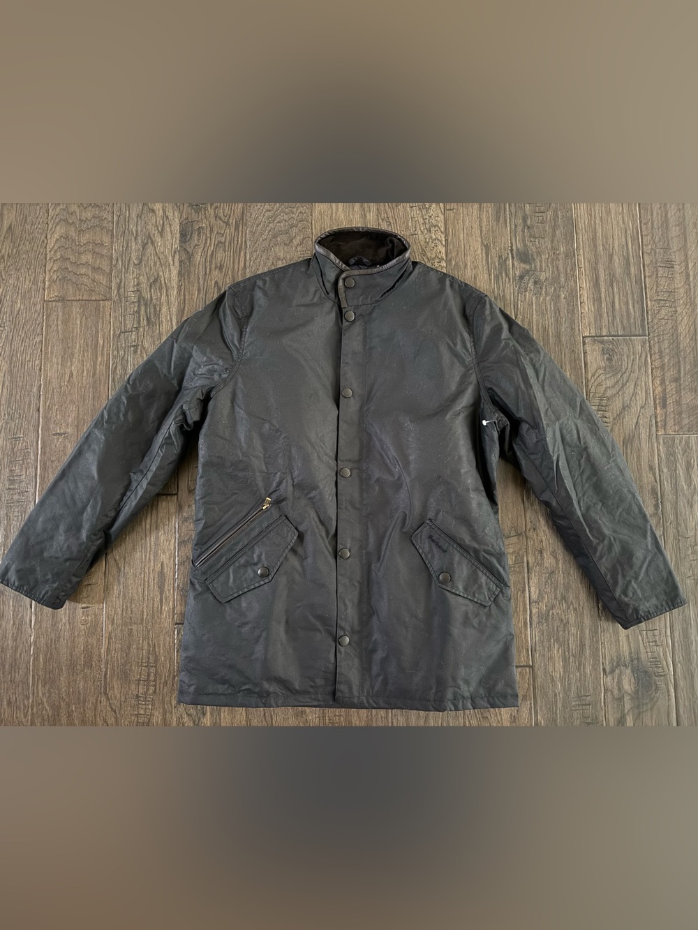 Barbour Prestbury Waxed Cotton Jacket Black Size Large